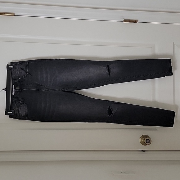 Forever 21 Size 26 Washed Black Distressed Skinny High Rise Jeans - Picture 10 of 14